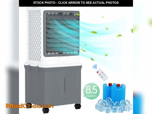 Lot 74-14351453 - 8.5 Gal Swamp Cooler, 2800 CFM Portable Evaporative Air Cooler with 3 Speeds, Remote, 7H Timer, 120O...