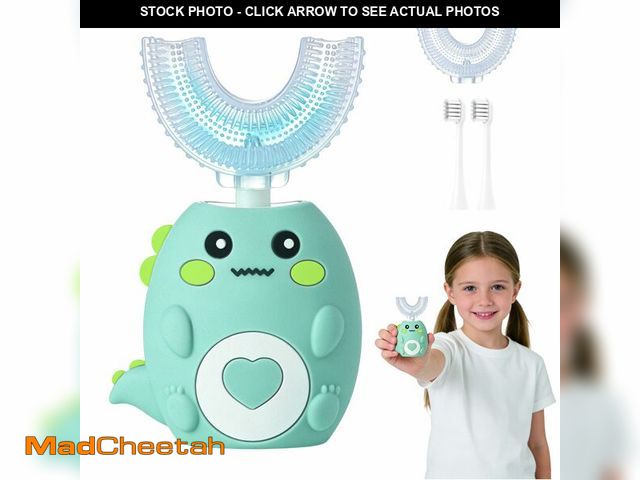 Lot 74-13626625 - Kids Electric U Shaped Toothbrush, Sonic Automatic Toothbrush Kids with 4 Brush Heads, 3 Cleaning Mo...