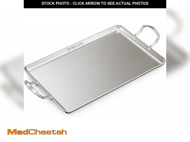 Lot 74-13709470 - DOBADN Stainless Steel Double Griddle for Gas or Electric Double Burner Use on Medium or Low Heat, 1...