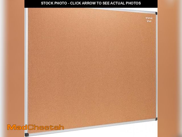 Lot 74-12399548 - Basics Rectangular Bulletin Board, Cork Board for Wall, Vision Board for Classroom and Office, Alumi...