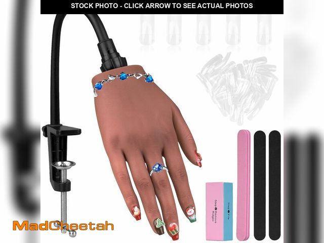 Lot 74-12704908 - Practice Hand for Acrylic NailsÃ¯Â¼ÅNail Practice Hand with Stand Bracket, Flexible Bendable Silico...