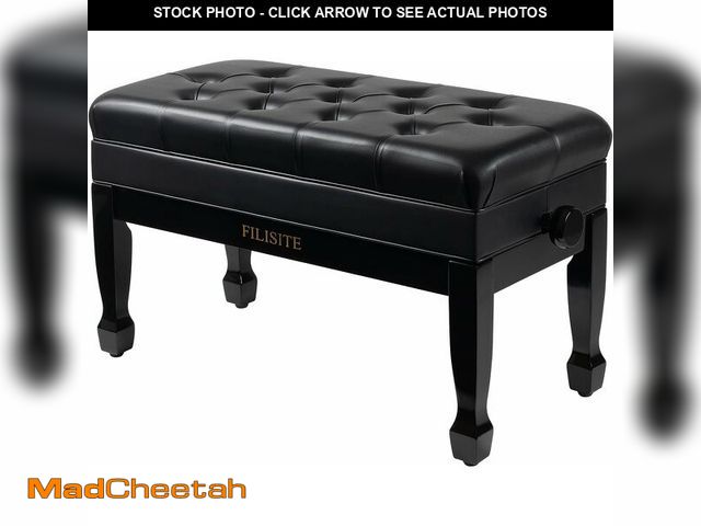 Lot 74-13583884 - FILISITE Adjustable Duet Piano Bench with Storage, Heavy Duty Solid Wood Double Piano Stool Keyboard...