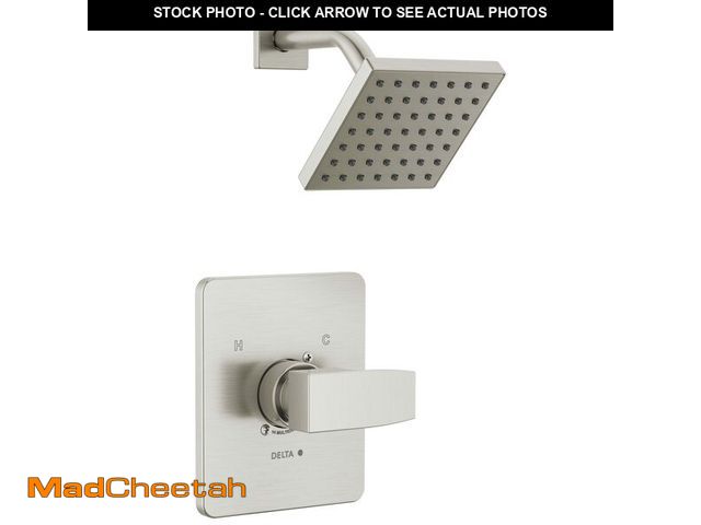 Lot 74-12601935 - Delta Modern 14 Series Shower Faucet Set, Brushed Nickel Shower Head and Handle Set, Valve Trim Kit,...