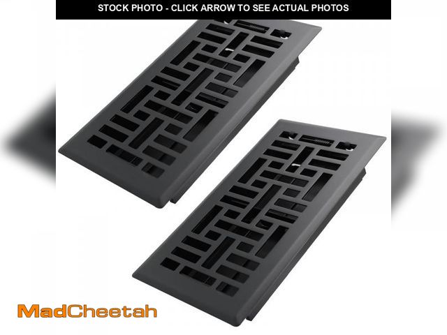 Lot 74-12307950 - Howeall 4x8 Inches 2 Pack Heavy Duty Walkable Floor Register Easy Adjust Air Supply Lever Floor Vent...