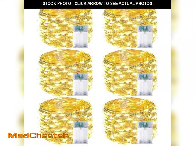 Lot 74-12432170 - 6-Pack Fairy Lights Battery Operated with Timer, Waterproof 16FT 50 LED String Lights Indoor Outdoor...