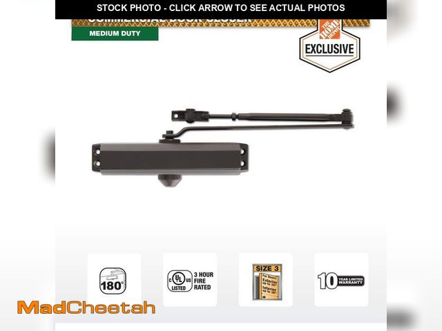 Lot 74-14314922 - Universal Hardware Size 3 Medium Duty Commercial Door Closer - Standard, Parallel, Top Mount - UL 3-...