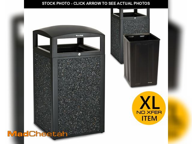 Lot 74-14610823 - (SOME DAMAGE) Alpine Outdoor Commercial Trash Can with Lid - 40 Gallon Heavy Duty Metal Garbage Can ...