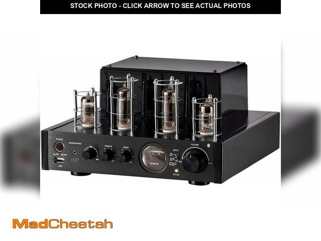 Lot 74-14591316 - Monoprice Stereo Hybrid Tube Amplifier 2019 Edition, 25 Watt with Bluetooth 2.1 + EDR, Wired RCA, Op...