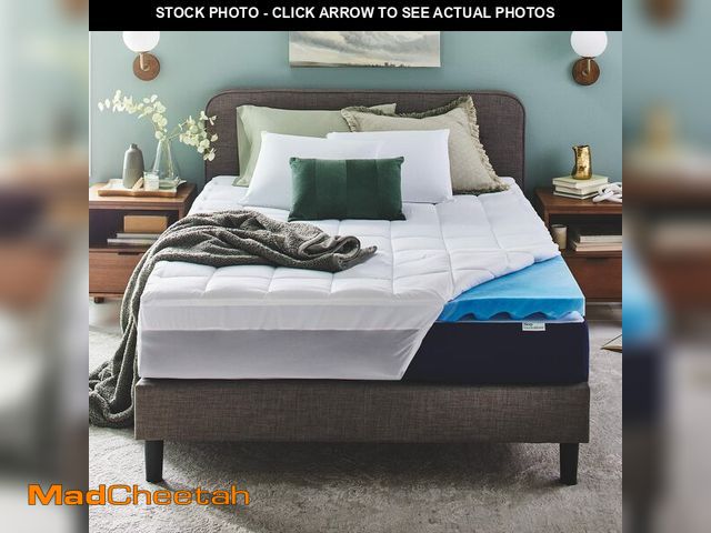 Lot 74-13801272 - Sleep Innovations Dual Layer 4 Inch Memory Foam Mattress Topper, Full Size, Ultra Soft Support, 3 In...