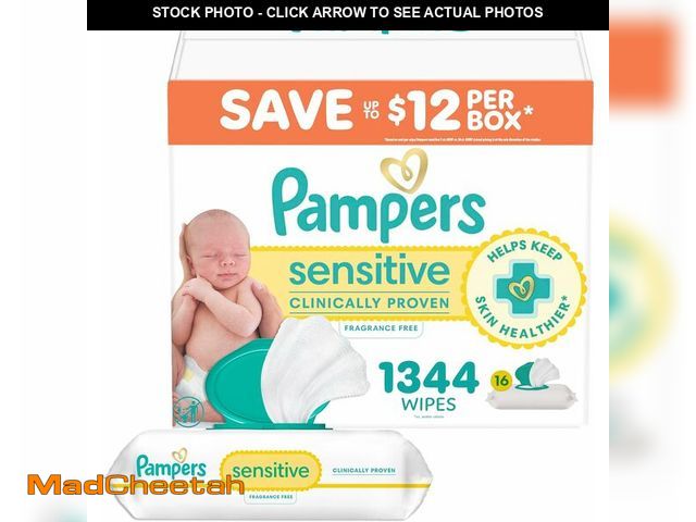 Lot 74-12366244 - Baby Wipes, Sensitive, Water Based Wipe, Clinically Proven, Hypoallergenic, and Unscented for Babies...