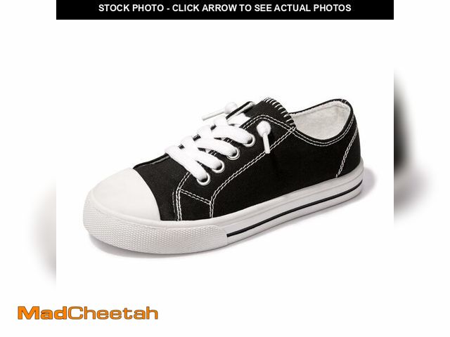 Lot 74-14379244 - Colgo Boys Girls Sneakers Canvas Lace up Walking Shoes for Little Big Kids Size 11-6(Black, 1 Little...