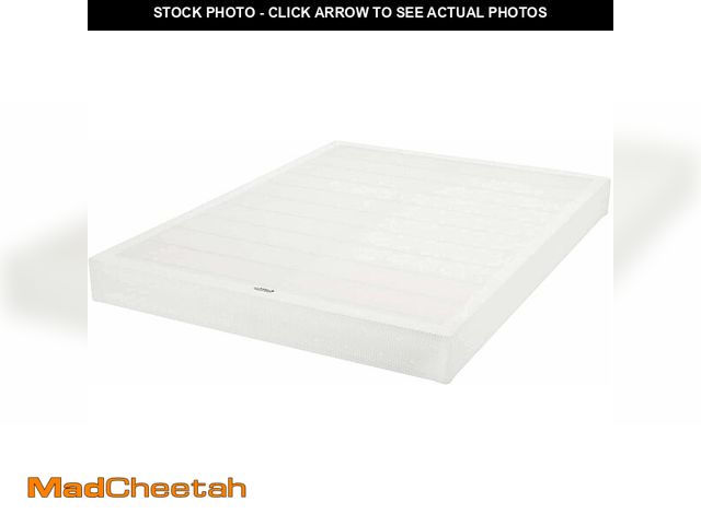 Lot 74-14581664 - Basics Sturdy Smart Box Spring Bed Base, 7-Inch Height Mattress Foundation, Tool-Free Easy Assembly,...