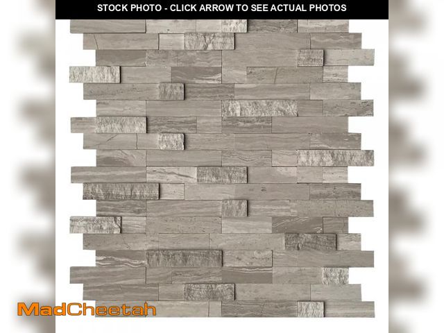 Lot 74-12221079 - SUNWINGS Peel and Stick Mosaic Natural 3D Stone Self Adhesive Tiles, 12" x 11" 5-Sheet Stick on Back...