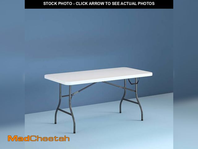 Lot 74-12555782 - Cosco 6 Foot Premium Folding Table, White Speckle - USED