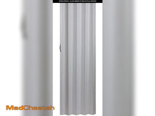 Lot 74-12489563 - LTL Home Products Via 36 by 80 Inch Vinyl Panel Single Folding Accordion Door with Flexible Hinges f...