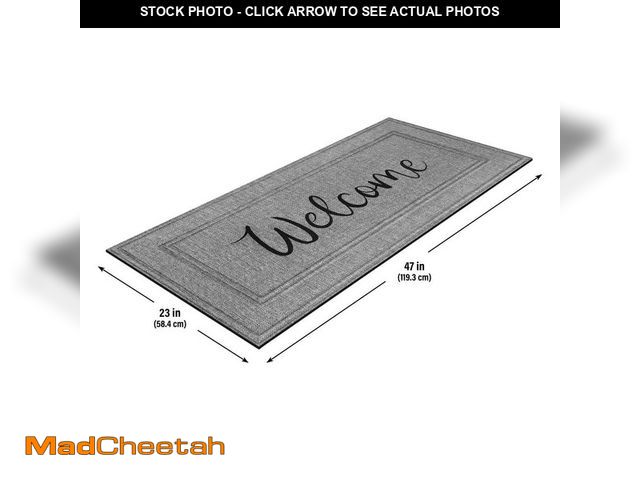 Lot 74-14593703 - StyleWell Welcome 23 in. x 47 in. Pewter Doormat 60662285823x47 - USED