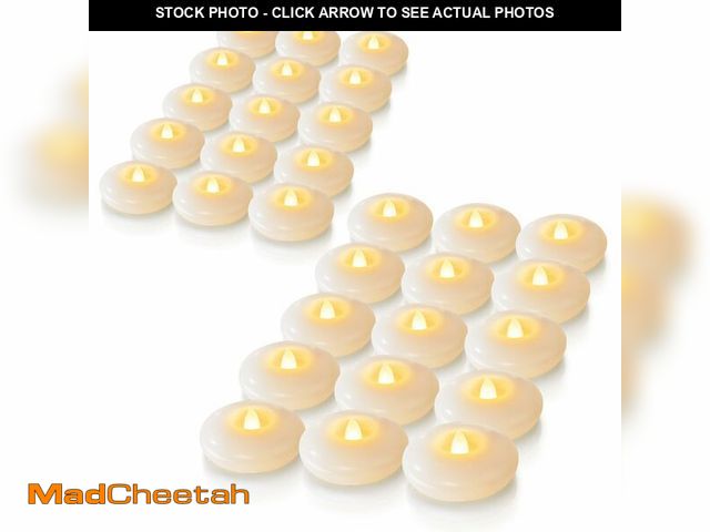 Lot 74-14268219 - Homemory 48 Pack 3Ã¢â¬Â Flameless Led Floating Candles, 200 Hour White Battery Operate Waterproof ...