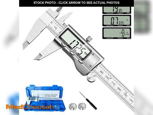 Lot 74-12711137 - Digital Caliper Measuring Tool, Stainless Steel Vernier Caliper Digital Micrometer with Large LCD Sc...