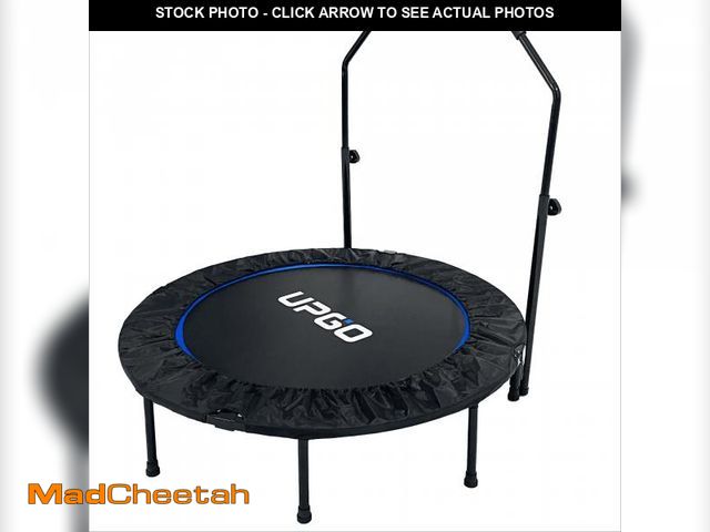 Lot 74-12513831 - 48" Foldable Mini Trampoline Max Load 450lbs, Fitness Rebounder with Adjustable Foam Handle, Exercis...