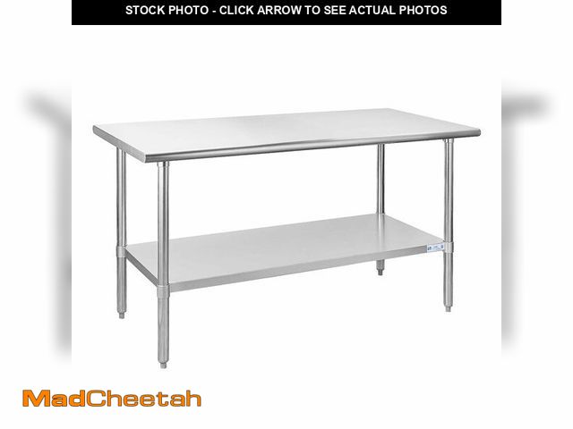 Lot 74-13580064 - Hally Stainless Steel Table for Prep &amp; Work 24 x 60 Inches, NSF Commercial Heavy Duty Table with...