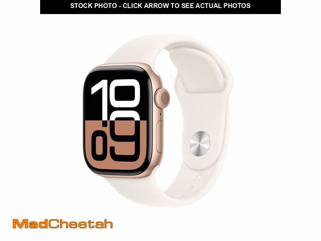 Lot 74-12838493 - Apple Watch Series 10 [GPS 42mm case] Smartwatch with Rose Gold Aluminium Case with Light Blush Spor...