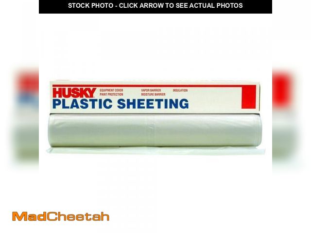 Lot 74-12365220 - Husky 10 ft. x 100 ft. Clear 3 mil Plastic Sheeting - UNUSED