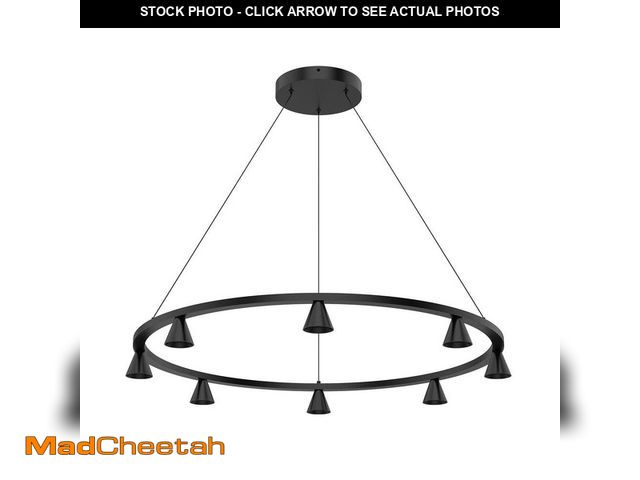 Lot 74-14392231 - Dune 33 in. 8-Light 41-Watt Black Integrated LED Chandelier - UNUSED