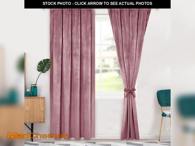 Lot 74-12327241 - Hiasan Velvet Curtains 84 inches-Blackout Thermal Insulated Solid Soft Curtains for Bedroom Living R...