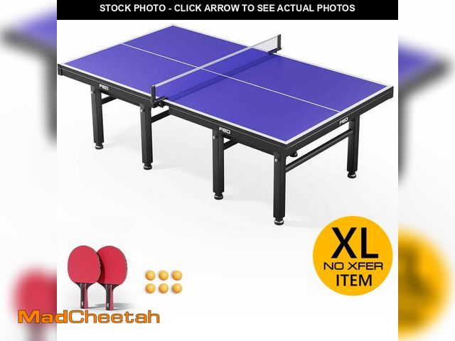 Lot 74-13775114 - Ping Pong Table, 16mm Thick Tabletop Professional Table with Quick Clamp Net and Paddle, Tournament ...