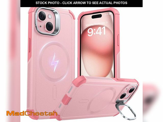 Lot 74-13542673 - ESR for iPhone 15 Case with Stand, 23 ft Military-Grade Drop Protection Heavy Duty Magnetic Phone Ca...