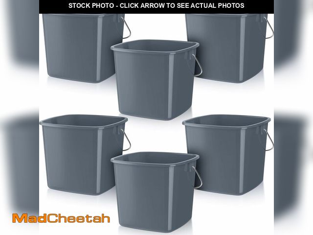 Lot 74-12719349 - Zhehao 6 Pcs 3 Quart Cleaning Bucket Small Detergent Square Bucket Sanitizing Plastic Pail with Hand...