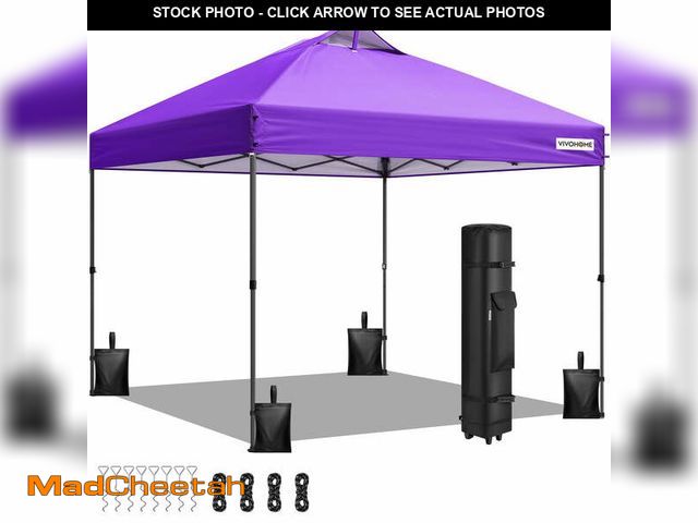 Lot 74-14371341 - SPECSTAR 8x8ft Pop-up Canopy Tent One Push Setup Instant Tent with Center Lock, Wheel Carry Bag and ...