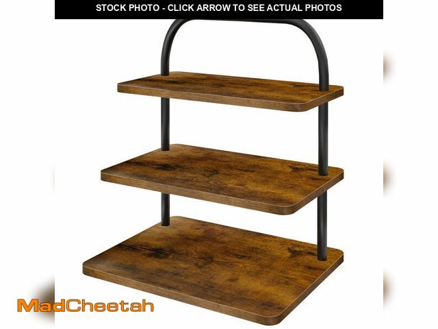 Lot 74-13953077 - OugeWood Cupcake Stand, 3 Tier Large Cupcake Stand Rustic Stepped Cupcake Display Stand Square Wood ...
