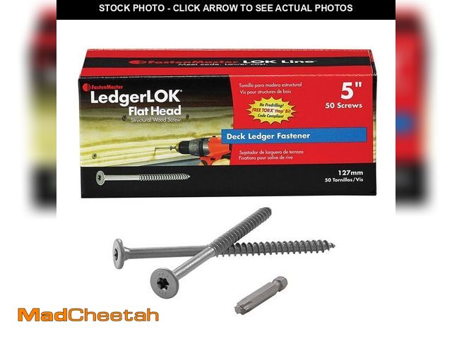 Lot 74-12676491 - FastenMaster LedgerLOK Flat Head 5 in. Structural Wood Screw (50 Pack) - UNUSED