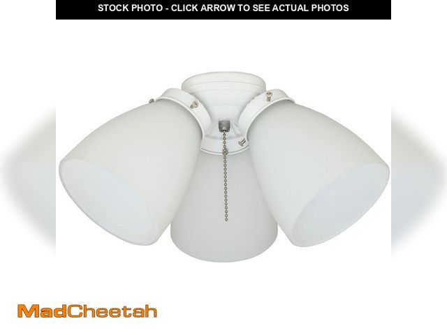 Lot 74-12684065 - Hampton Bay 3-Light White Ceiling Fan Shades LED Light Kit - UNUSED