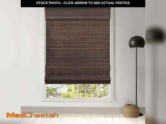 Lot 74-13505903 - LazBlinds Cordless Bamboo Roman Shades, Privacy Blinds for Interior Windows, Room Darkening Roll Up ...