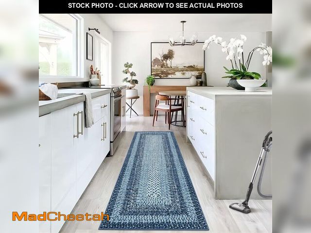 Lot 74-13041371 - GAOMON Braided Print Washable Non-Slip Hallway Runners Entryway Rug - 2x6, Ultra-Thin Farmhouse Kitc...