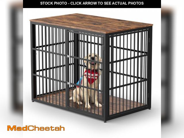 Lot 74-12386919 - Lyromix 48'' XXL Dog Crate Furniture with 3 Doors,Wooden Crate End Table Heavy Duty Indoor Combinati...