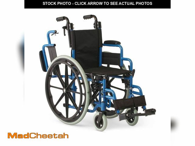 Lot 74-13581024 - Medline Pediatric Wheelchair with 12" Wide Nylon Seat with Seat Belt, 250 lb. Weight Capacity, Teles...