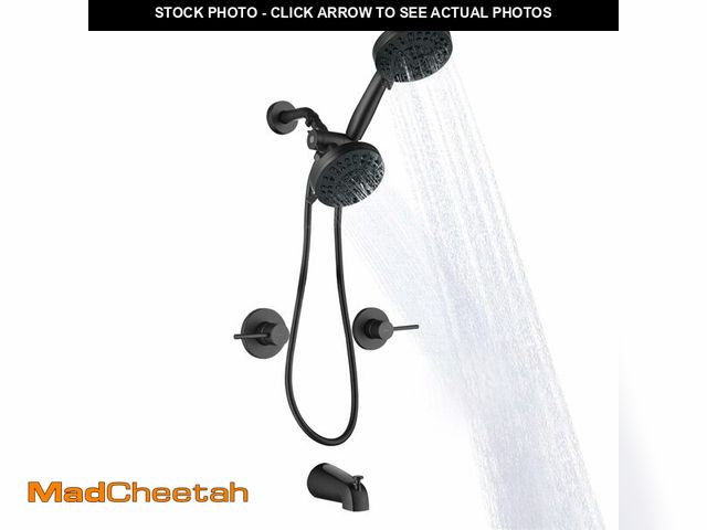 Lot 74-13084964 - SUBEIXI 2 Handle Shower Faucet Set with Tub Spout Matte Black Two Handle Shower Faucet Set Complete ...