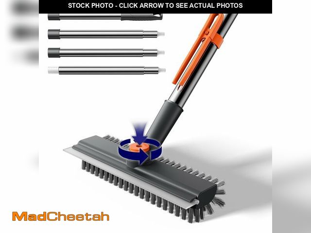 Lot 74-14148288 - HelpX Small Floor Scrub Brush with Length Adjustable Long Handle, 3 in 1 Heavy-Duty Stiff Bristle Sc...