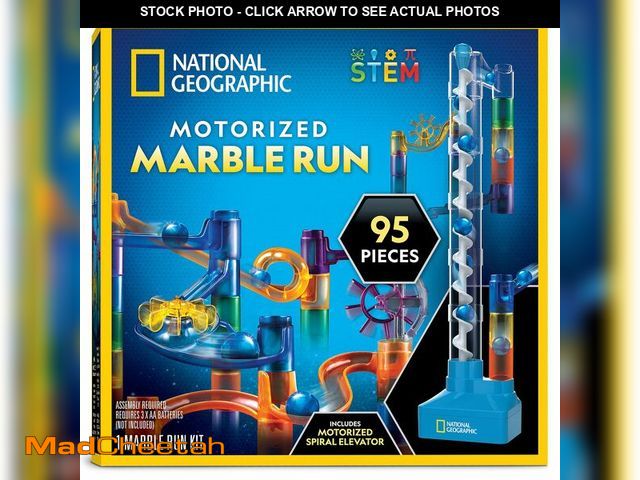 Lot 74-13963612 - National Geographic Marble Run with Motorized Elevator - 95-Piece Marble Maze Kit with Motorized Spi...