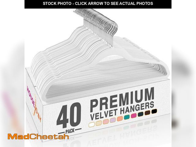 Lot 74-12973286 - HOUSE DAY White Velvet Hangers 40 Pack, Non Slip Clothes Felt Hanger Heavy Duty for Coat, Premium Sl...