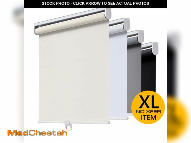 Lot 74-12894624 - (MISSING HARDWARE) Cordless Roller Shades Blackout Blinds for Windows Room Darkening Rolled Up Shade...