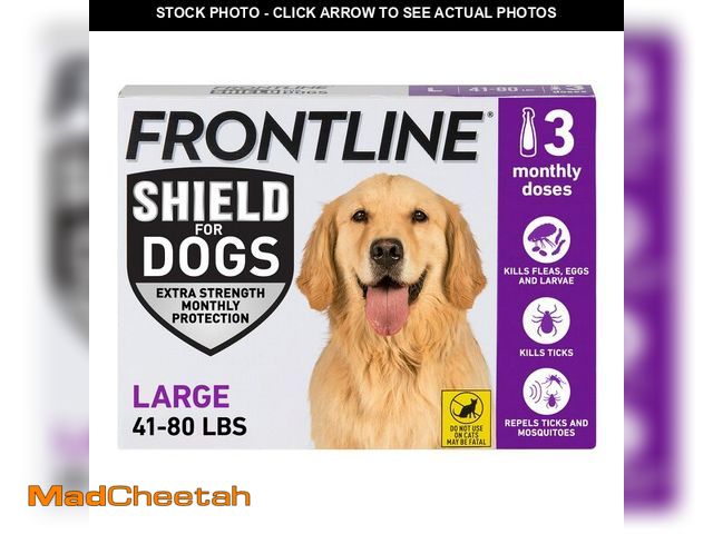 Lot 74-12712068 - FRONTLINE Shield Flea &amp; Tick Treatment for Large Dogs 41-80 lbs. Count of 3 - USED