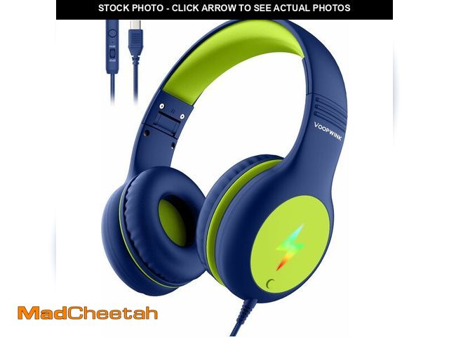 Lot 74-14433512 - Voopwink Kids Headphones Wired with Microphone, USB Type C Headphones for Kids Girls Boys with Cord/...