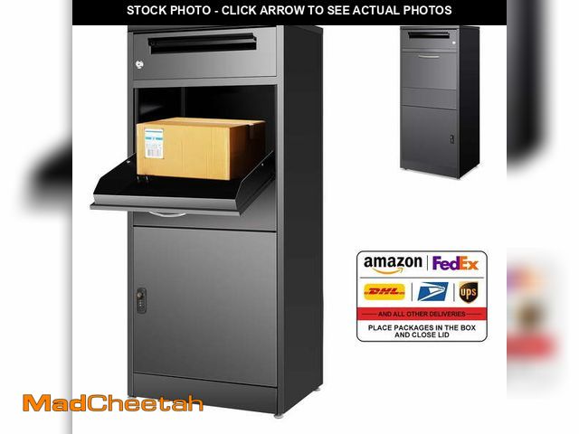 Lot 74-14321634 - Gaonala Steel Package Delivery Box 19.6x14.4x44.9in Lockable Anti-Theft Weather-Resistant Extra Larg...