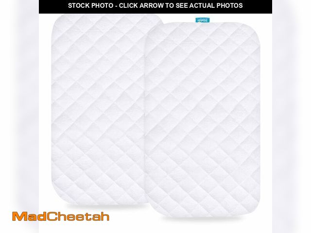 Lot 74-14295098 - Biloban Bassinet Mattress Pad Cover, 2 Pack, Waterproof Quilted Ultra Soft Viscose Made from Bamboo ...