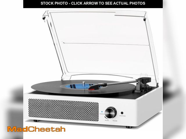 Lot 74-14301533 - Record Player with Speakers Vintage Belt-Driven Turntable Bluetooth 3 Speed 3 Size Wireless Playback...