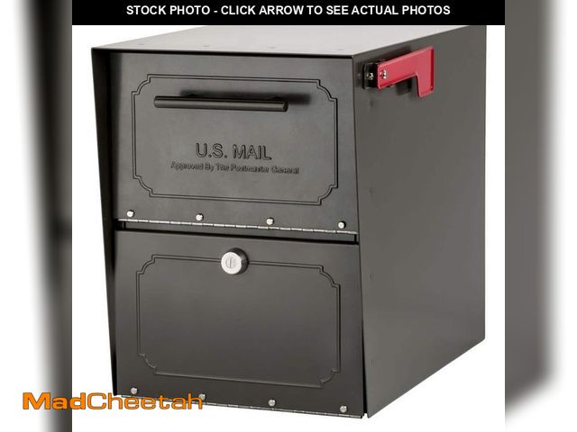 Lot 74-14285883 - Architectural Mailboxes Oasis Classic Graphite Bronze, Extra Large, Steel, Locking, Post Mount Parce...